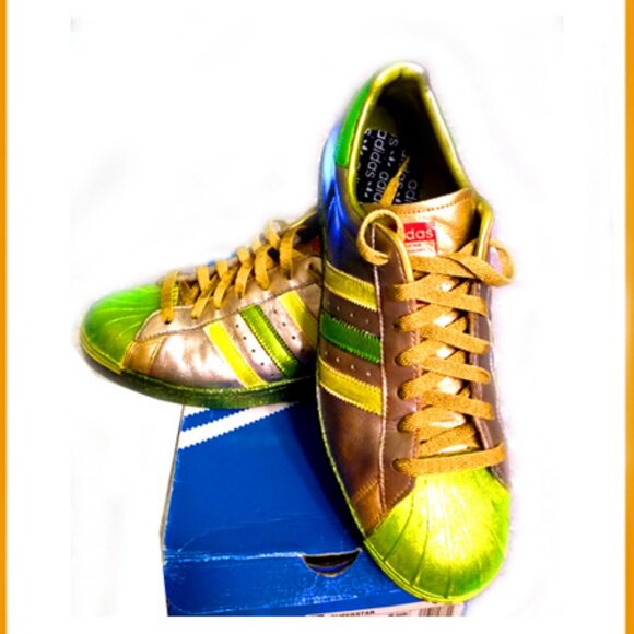 One Of A Kind Adidas Originals Leather Athletic Metallic Glitter Gum Sneakers main image 8